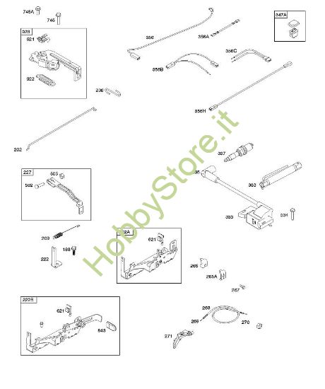 B - Armatura, comandi, sistema elettrico, molla regolatore, accensione, candela di accensione B&S - 09 €¦ 09P702-0054-H1 brand Stihl